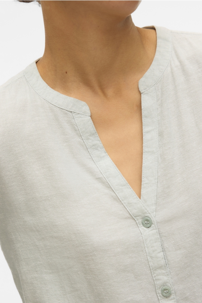 VMLINN LS V-NECK SHIRT WVN NOOS 10323030 GRAY MIST
